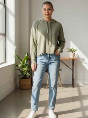 065. Size S. 525 America Sage Green Distressed Hoodie. NWOT